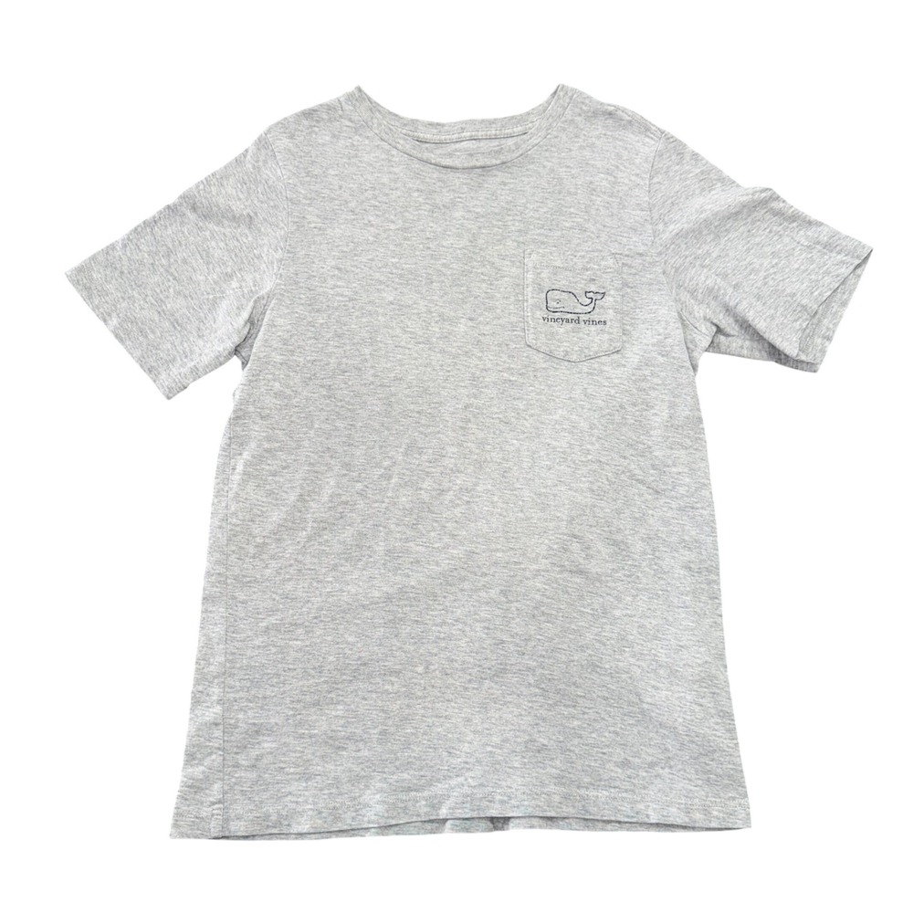 Vineyard Vines Boys Vintage Whale Pocket Tee Kids Small S 8-10 Gray T-Shirt
